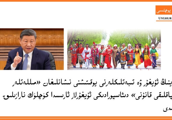 xitayning uyghur we tibetliklerni yoqitishni nishanlighan &laquo;milletler ittipaqliqi qanuni&raquo; di&rsquo;asporadiki uyghurlar arisida k&uuml;chl&uuml;k naraziliq qozghidi